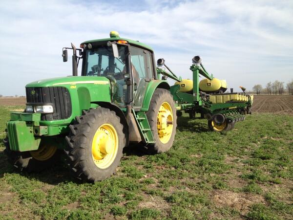 John Deere planter folded